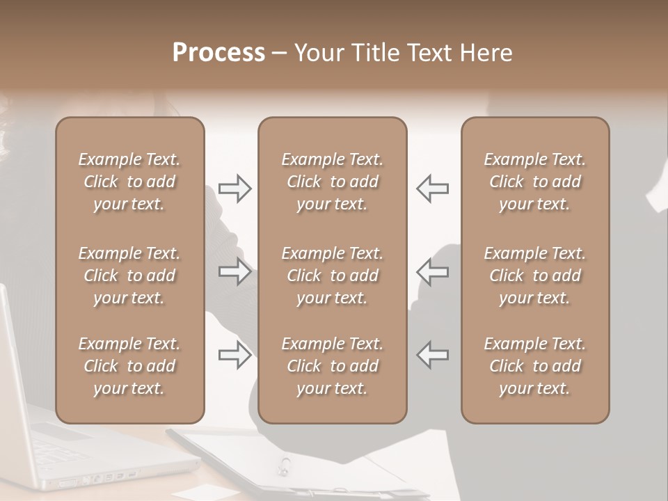 A Smiling Businesswoman Shakes Hands With A Young Businessman PowerPoint Template