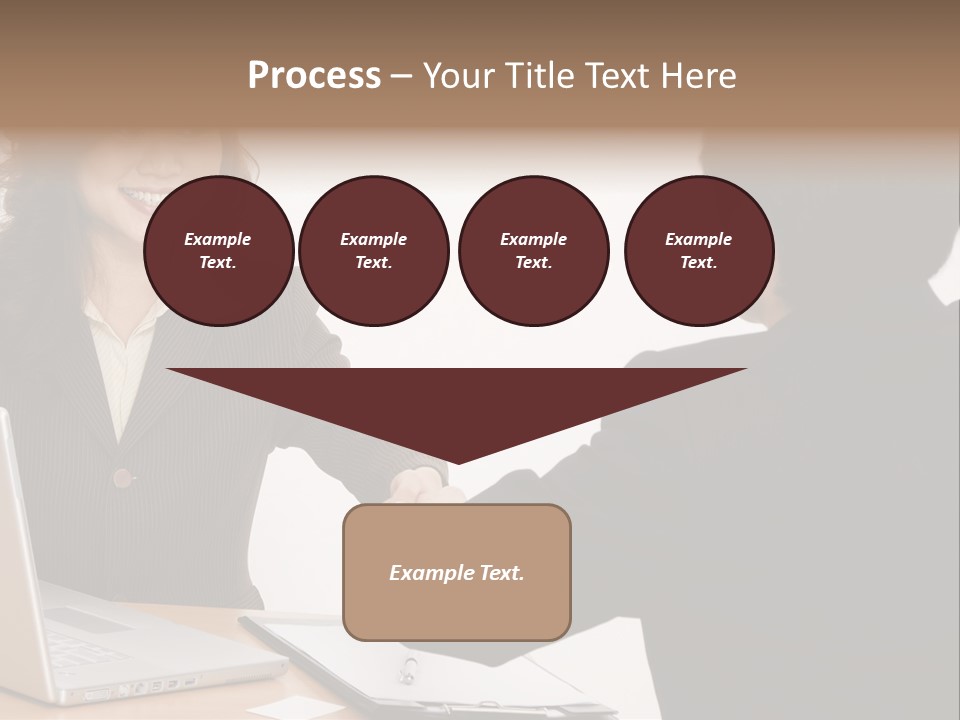 A Smiling Businesswoman Shakes Hands With A Young Businessman PowerPoint Template