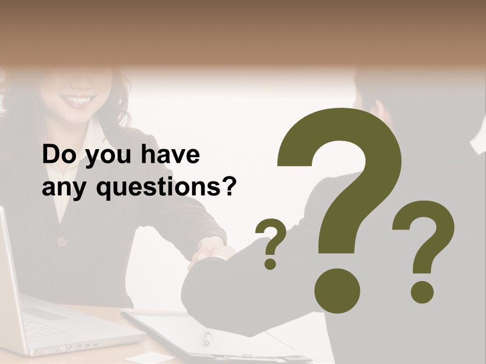 A Smiling Businesswoman Shakes Hands With A Young Businessman PowerPoint Template