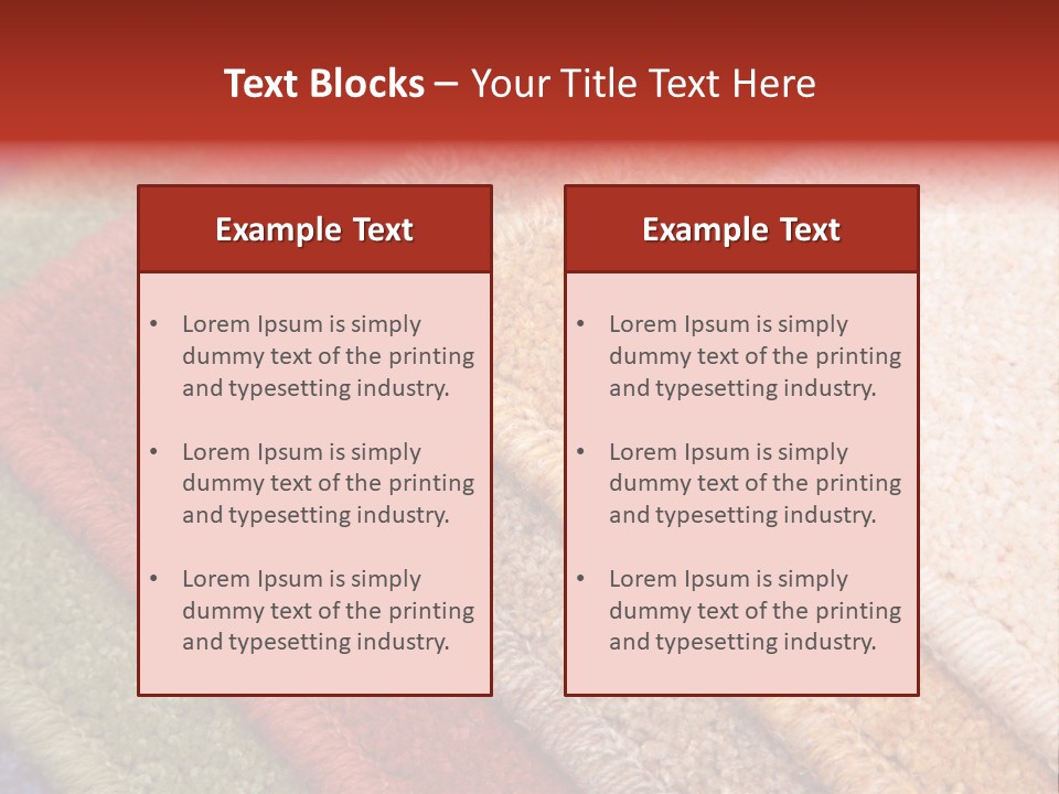 Samples Of Color Of A Carpet Covering PowerPoint Template