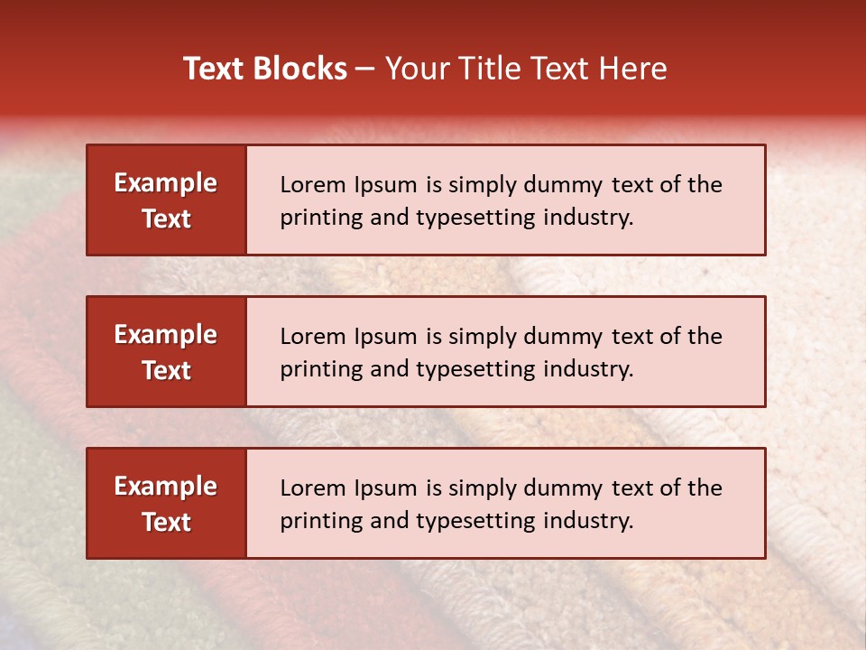 Samples Of Color Of A Carpet Covering PowerPoint Template