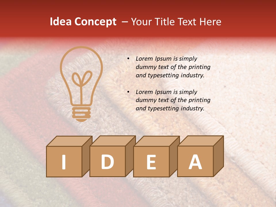 Samples Of Color Of A Carpet Covering PowerPoint Template