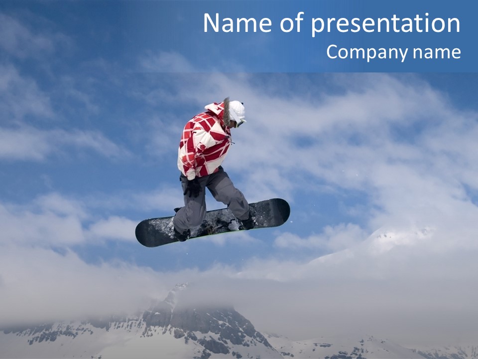 Snowboarder Jumping High In The Air PowerPoint Template