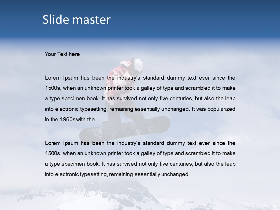 Snowboarder Jumping High In The Air PowerPoint Template