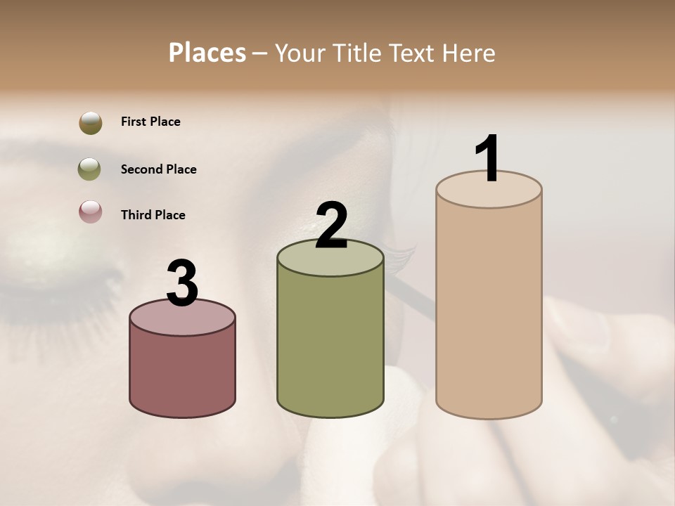 A Young Woman Applying Makeup PowerPoint Template