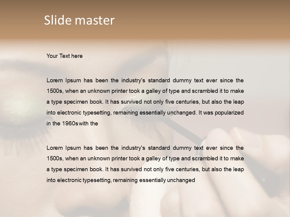 A Young Woman Applying Makeup PowerPoint Template