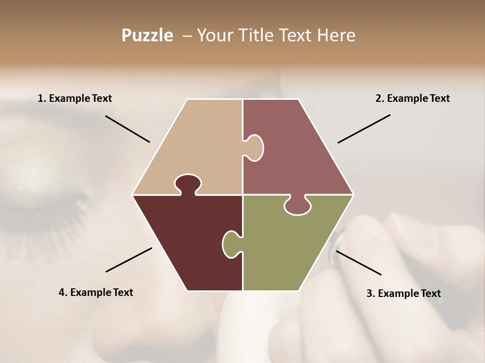 A Young Woman Applying Makeup PowerPoint Template