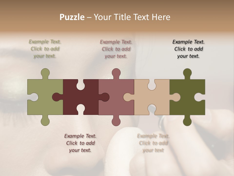 A Young Woman Applying Makeup PowerPoint Template