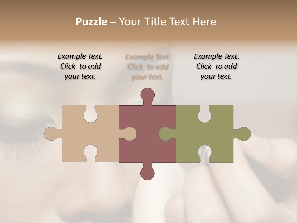 A Young Woman Applying Makeup PowerPoint Template