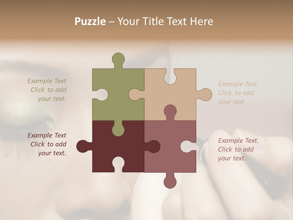 A Young Woman Applying Makeup PowerPoint Template