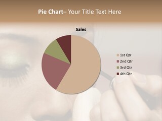 A Young Woman Applying Makeup PowerPoint Template