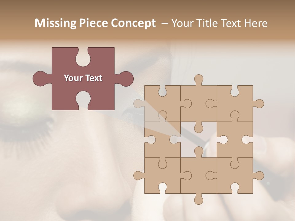 A Young Woman Applying Makeup PowerPoint Template