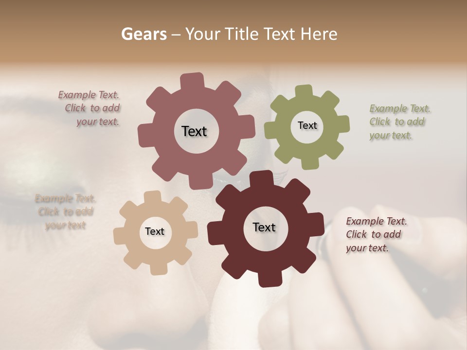 A Young Woman Applying Makeup PowerPoint Template