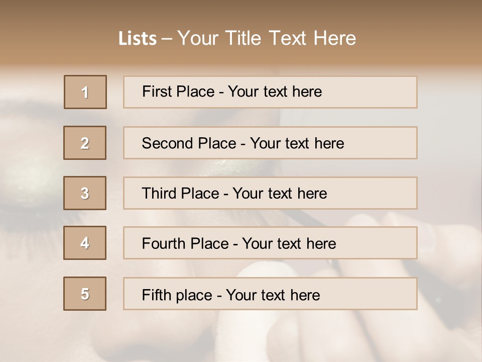 A Young Woman Applying Makeup PowerPoint Template