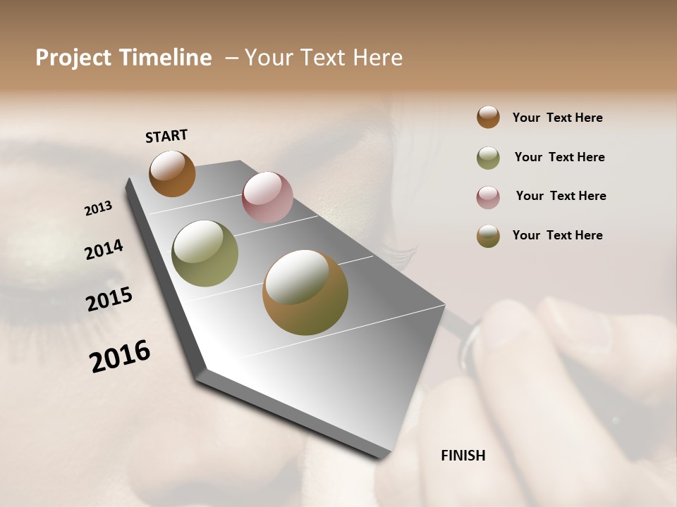 A Young Woman Applying Makeup PowerPoint Template