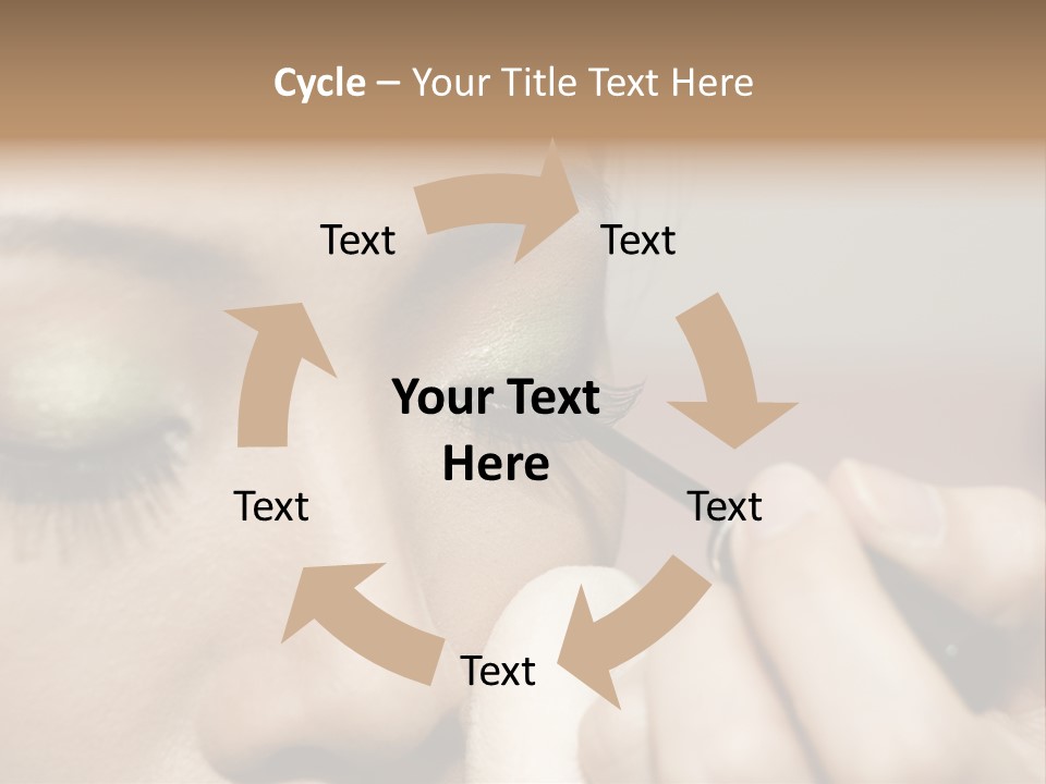 A Young Woman Applying Makeup PowerPoint Template