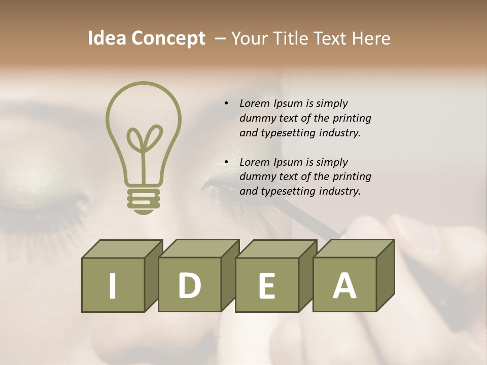 A Young Woman Applying Makeup PowerPoint Template