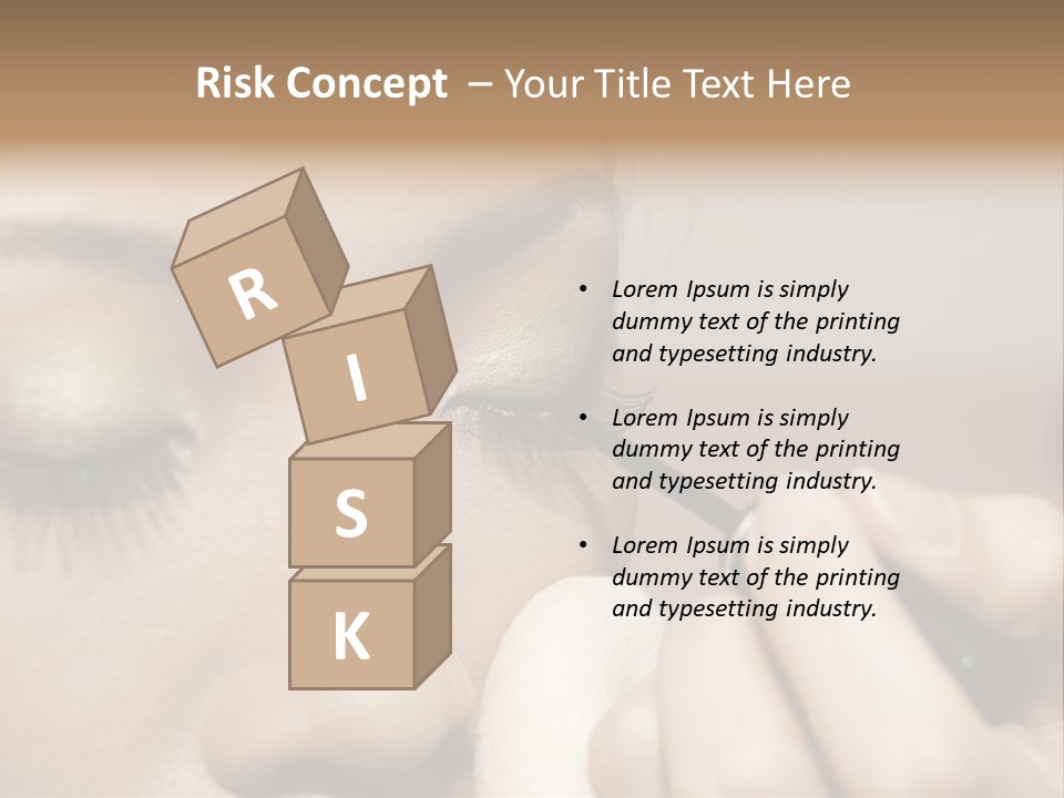 A Young Woman Applying Makeup PowerPoint Template