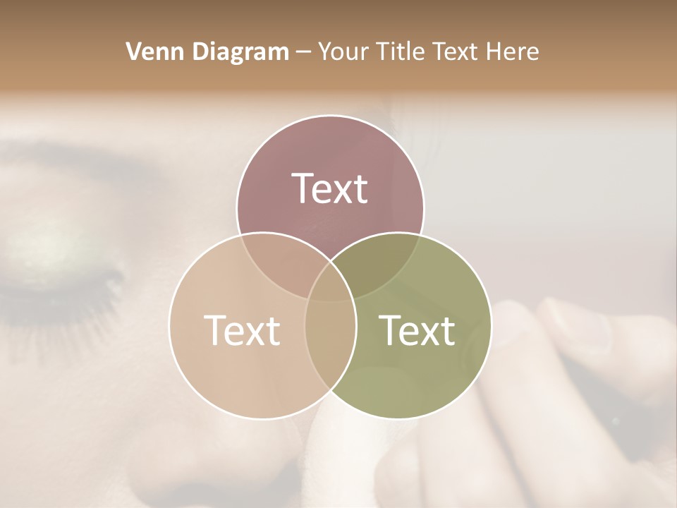 A Young Woman Applying Makeup PowerPoint Template