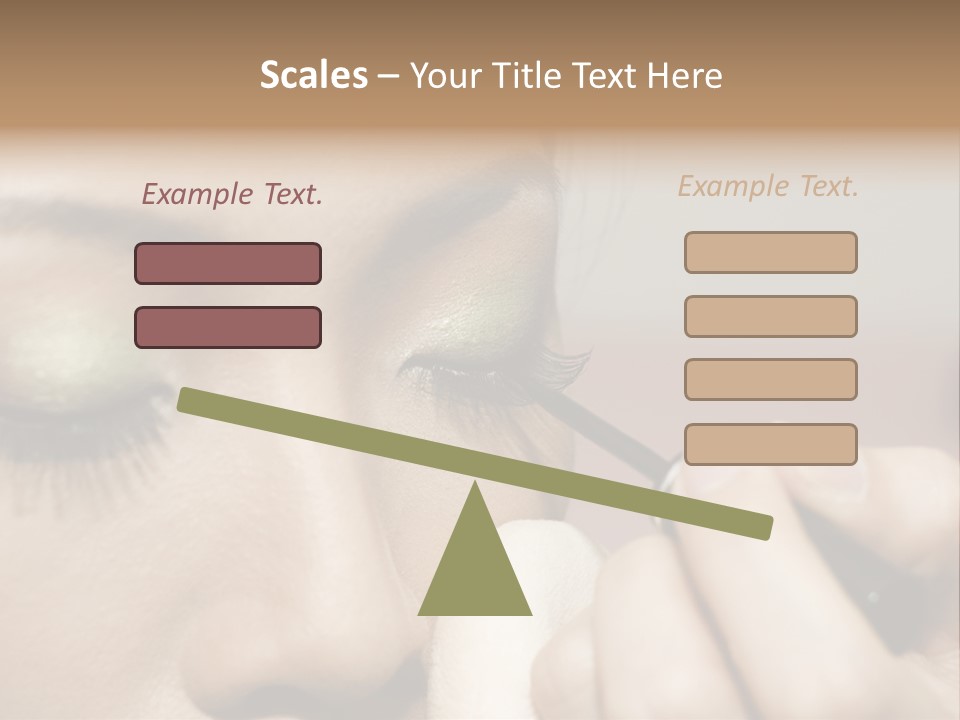 A Young Woman Applying Makeup PowerPoint Template