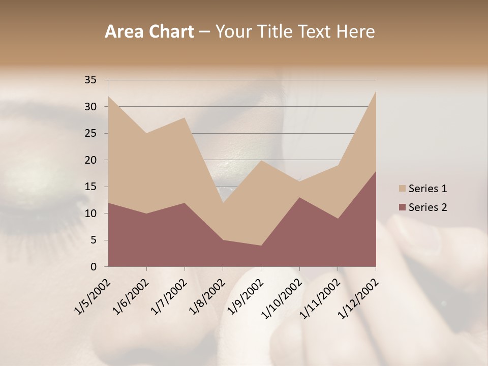 A Young Woman Applying Makeup PowerPoint Template