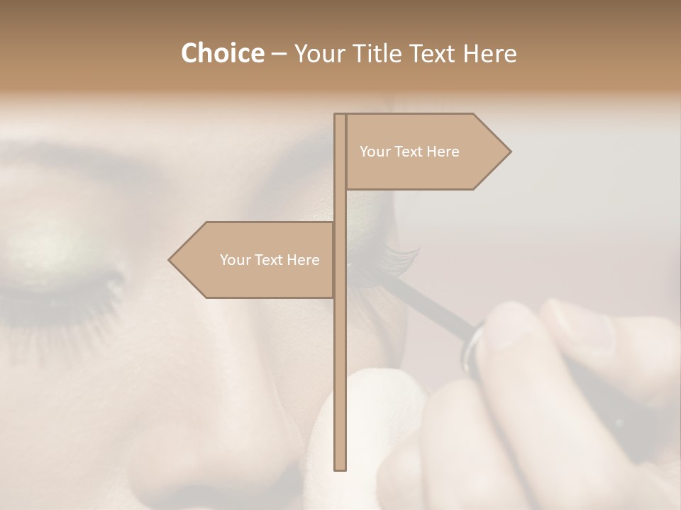 A Young Woman Applying Makeup PowerPoint Template