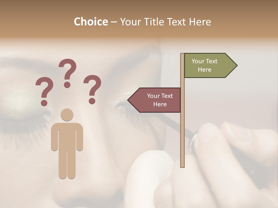 A Young Woman Applying Makeup PowerPoint Template