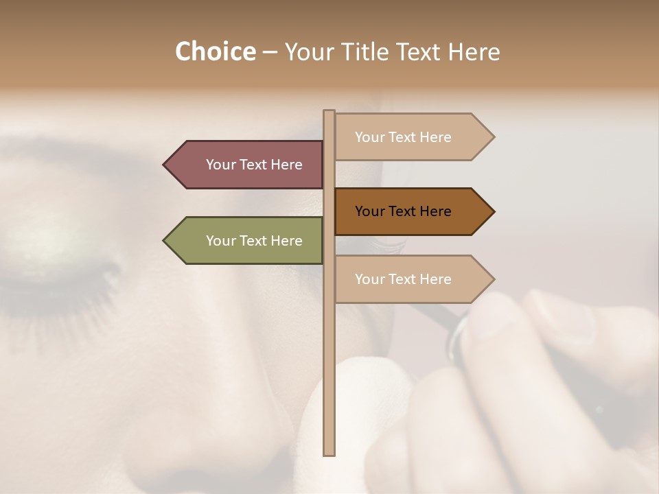 A Young Woman Applying Makeup PowerPoint Template