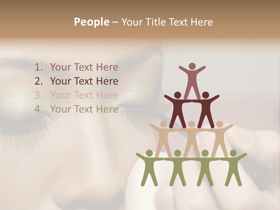 A Young Woman Applying Makeup PowerPoint Template