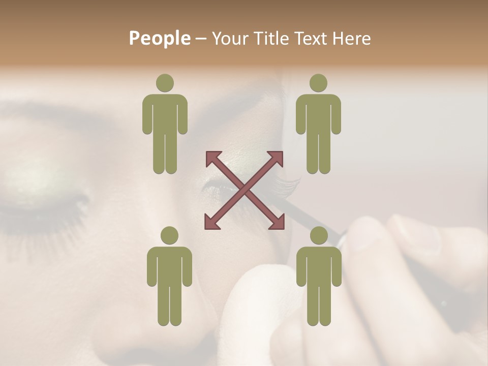 A Young Woman Applying Makeup PowerPoint Template