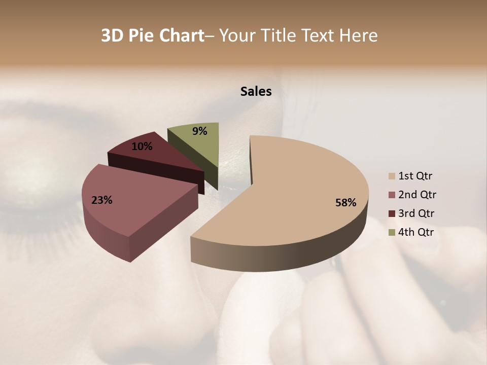 A Young Woman Applying Makeup PowerPoint Template