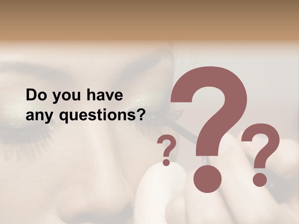 A Young Woman Applying Makeup PowerPoint Template