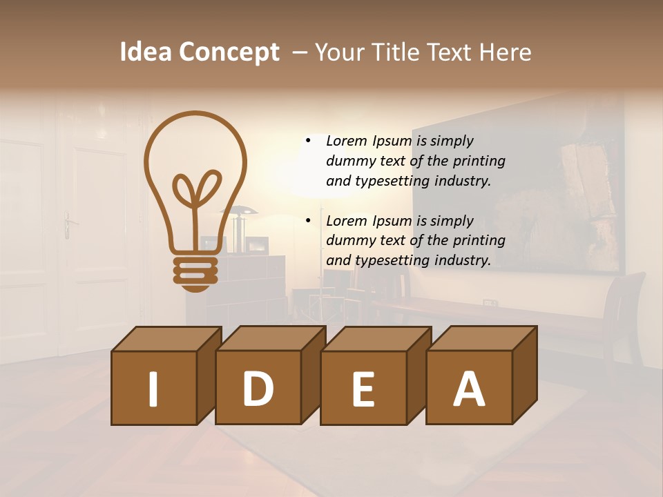 Interior Of A Living Room PowerPoint Template