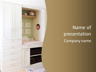 Cabinets With Built In Changing Area For Infants PowerPoint Template