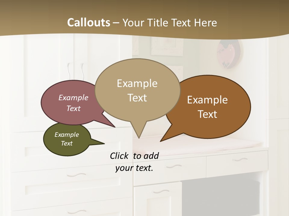 Cabinets With Built In Changing Area For Infants PowerPoint Template