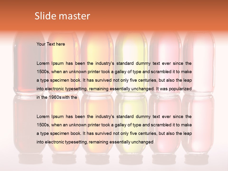 Bottles With Essential Oils Isolated On White Background PowerPoint Template