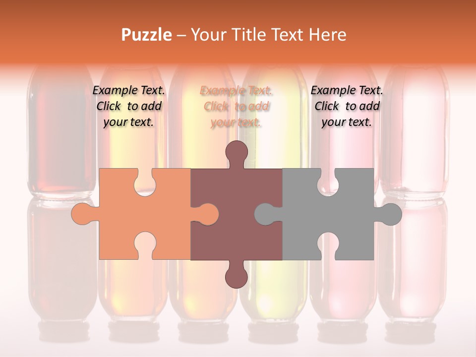 Bottles With Essential Oils Isolated On White Background PowerPoint Template