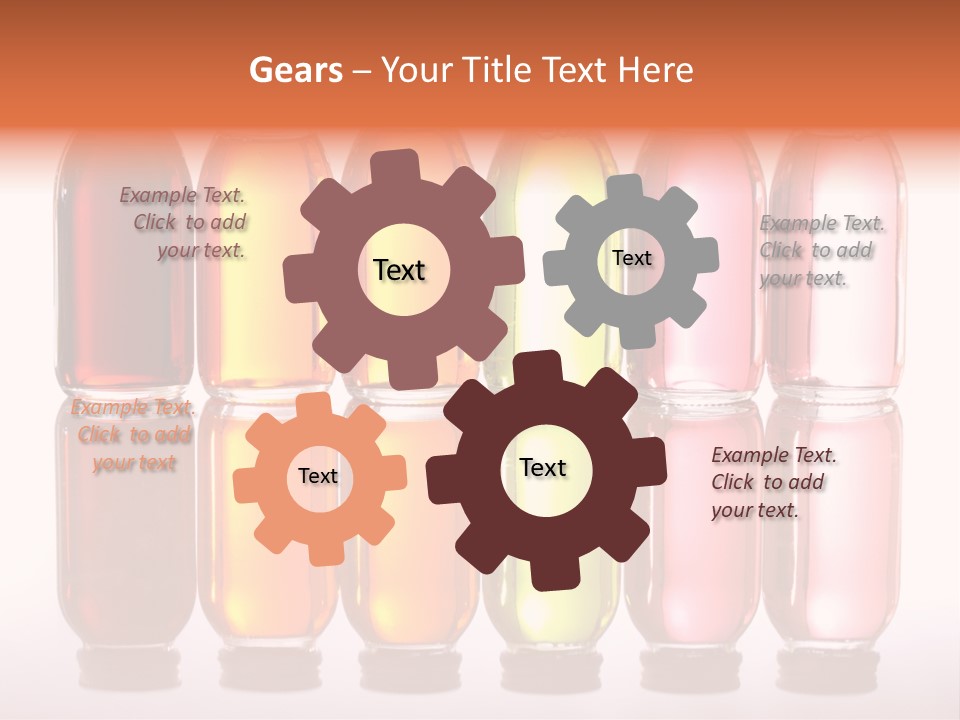 Bottles With Essential Oils Isolated On White Background PowerPoint Template