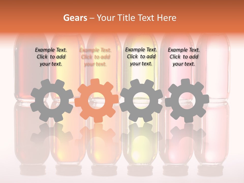 Bottles With Essential Oils Isolated On White Background PowerPoint Template