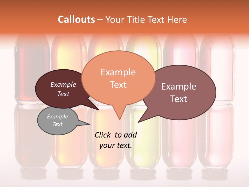 Bottles With Essential Oils Isolated On White Background PowerPoint Template