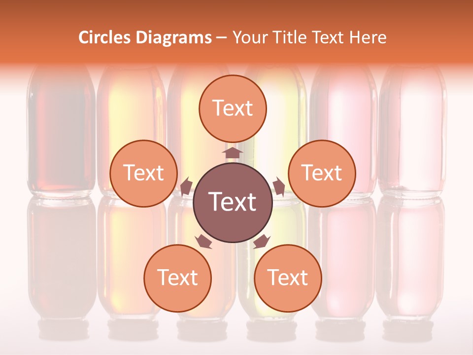 Bottles With Essential Oils Isolated On White Background PowerPoint Template