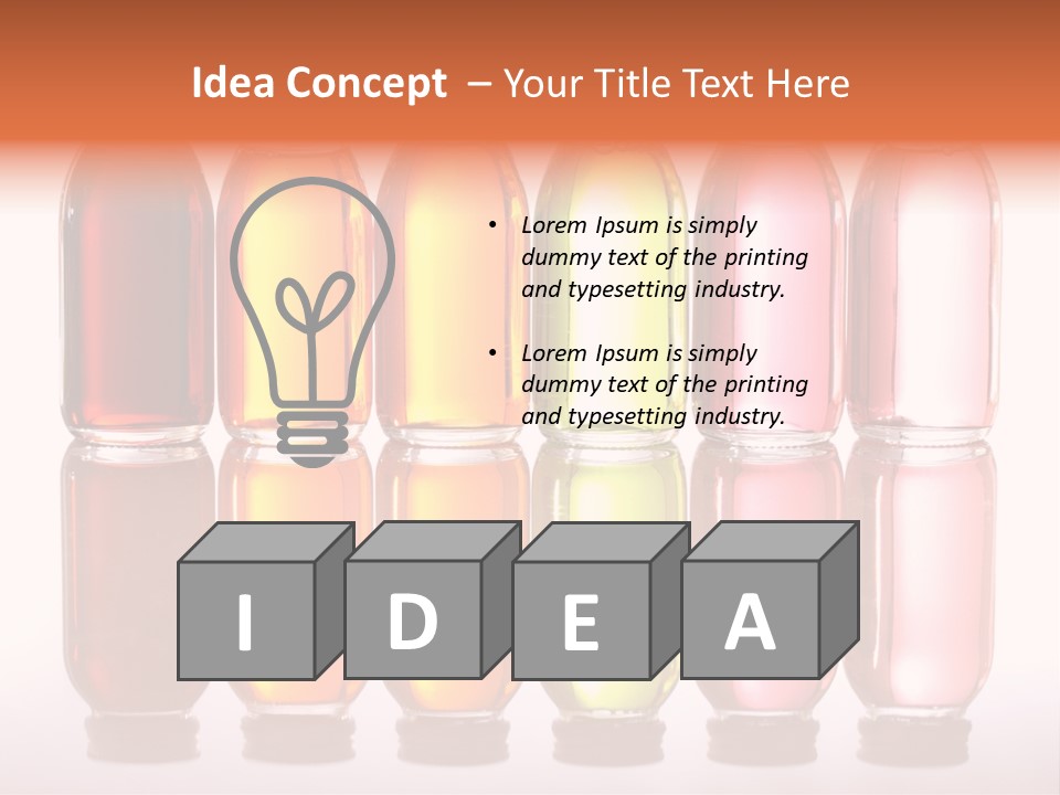 Bottles With Essential Oils Isolated On White Background PowerPoint Template