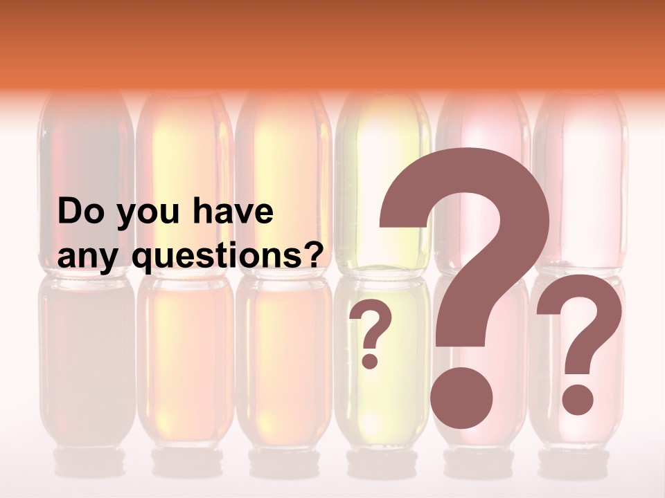 Bottles With Essential Oils Isolated On White Background PowerPoint Template