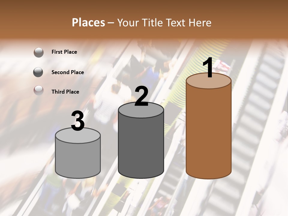 Shopping Abstract. People Rush On Escalator Motion Blurred PowerPoint Template