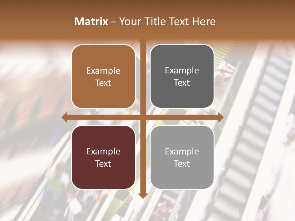 Shopping Abstract. People Rush On Escalator Motion Blurred PowerPoint Template