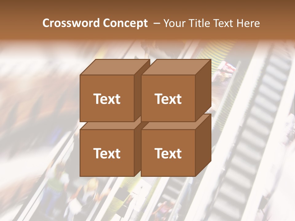 Shopping Abstract. People Rush On Escalator Motion Blurred PowerPoint Template