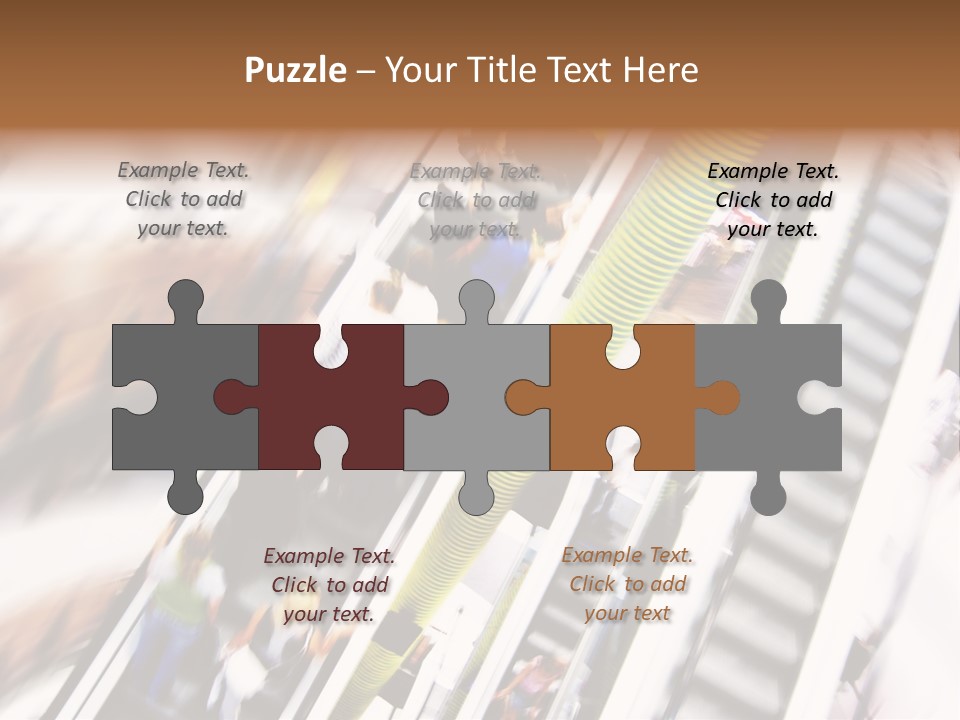 Shopping Abstract. People Rush On Escalator Motion Blurred PowerPoint Template