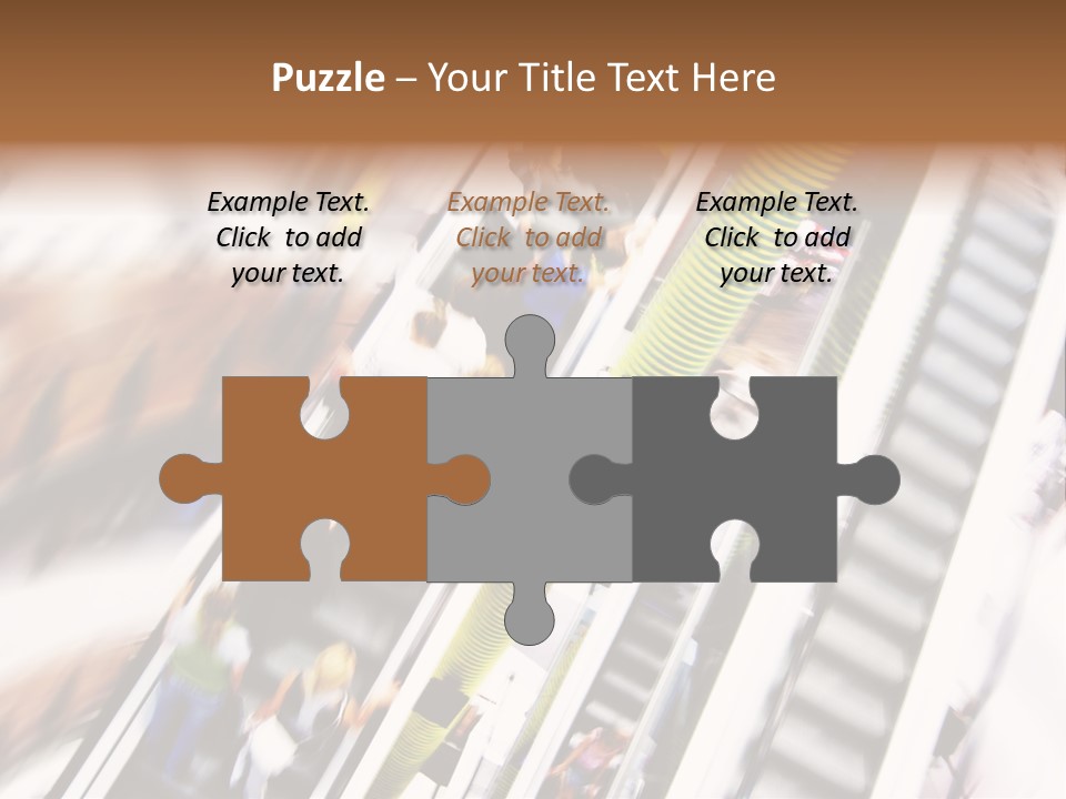 Shopping Abstract. People Rush On Escalator Motion Blurred PowerPoint Template