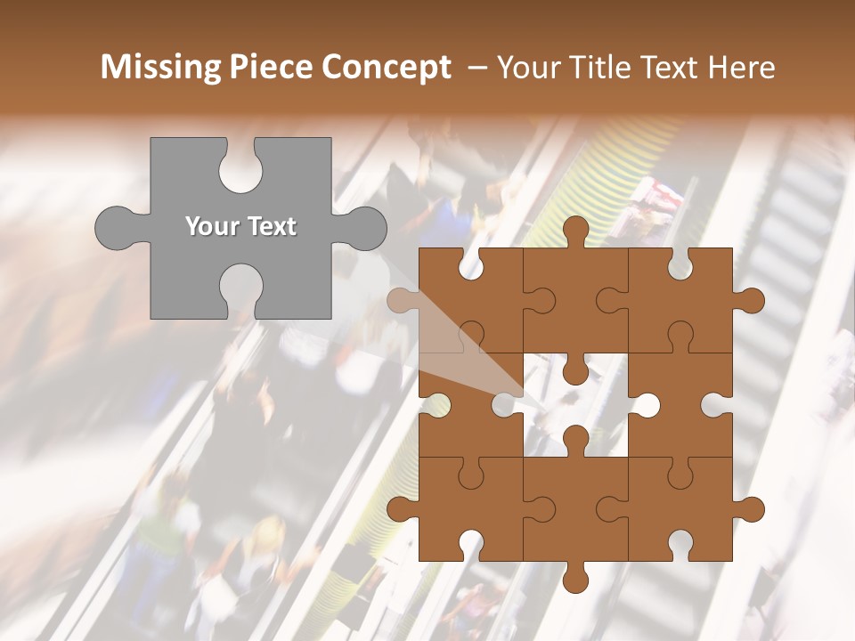 Shopping Abstract. People Rush On Escalator Motion Blurred PowerPoint Template