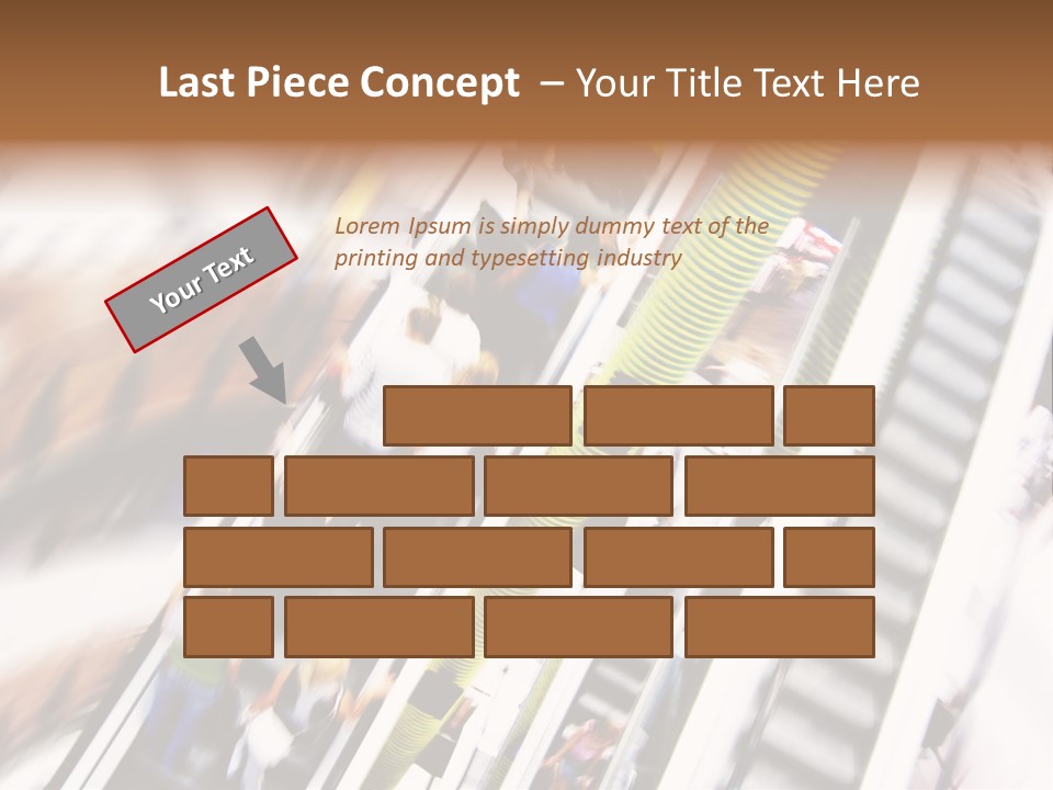 Shopping Abstract. People Rush On Escalator Motion Blurred PowerPoint Template